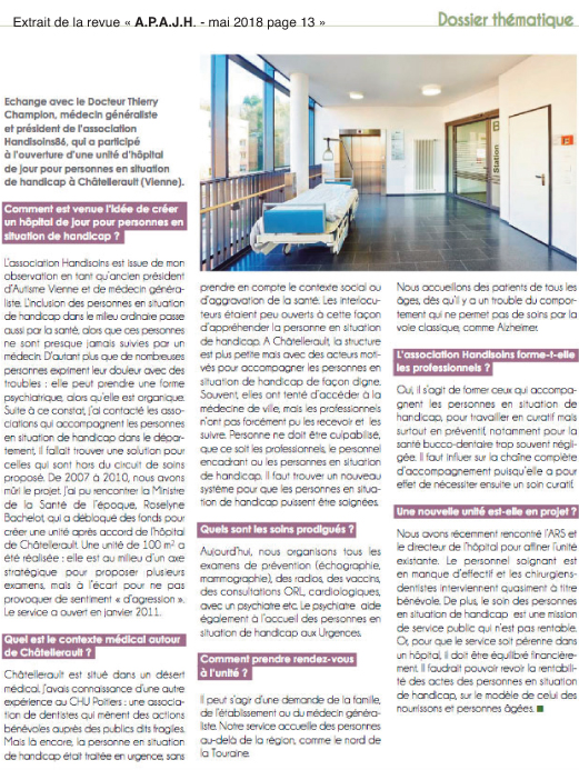 Échange avec le Dr Thierry Champion sur l’ouverture d’une Unité d’hôpital de jour pour personnes en situation de handicap.